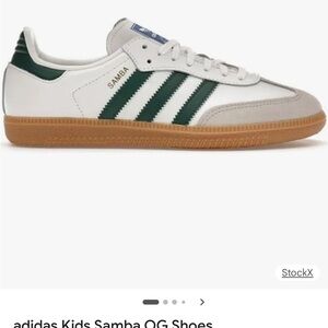 Adidas Samba OG White and Green Sneakers kids size 1